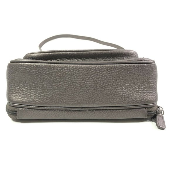 Brighton Croc Embossed Leather Purse Pewter Gray - Picture 12 of 12